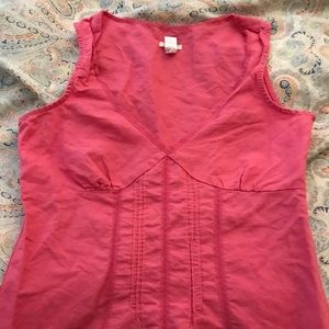 Old Navy Coral sleeveless cotton top w side zip